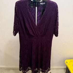 Elegant Purple Lace Dress